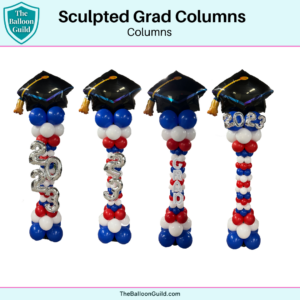7ft Sculpted Graduation Balloon Columns